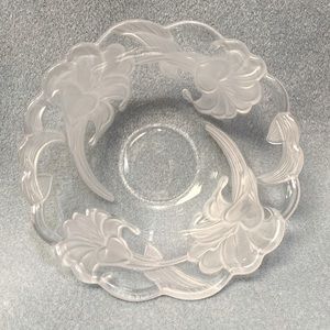 Mikasa Glass Bowl Frosted Wild Lily by Studio Nova Mikasa 6" Thick Solid Glass